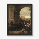 Roman Workmen Transporting an Antique Imperial Statue from the Colosseum through the Arch of Titus to the Capitoline Museums by L.A. Schou - thumbnail_1_bf_67673c87b7c995d95016403f